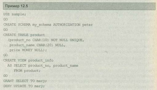 Операторы DDL, связанные со схемой Операторы DDL, связанные со схемой