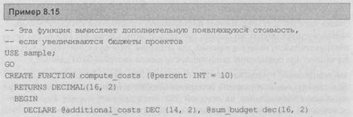 Создание и выполнение функций, созданных пользователем
